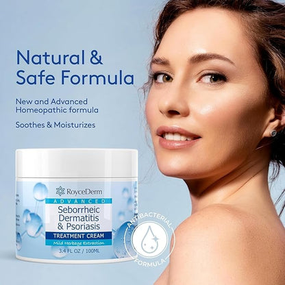 Roycederm Seborrheic Dermatitis Cream, Scalp Treatment for Psoriasis, Folliculitis, Dry Scalp, Dandruff, Anti-Itch Cream for Soothing Relief