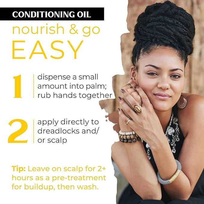 Dollylocks Conditioning Oil - Plant-Based & Residue-Free Moisturizing Scalp & Dreadlock Oil, pH Balanced, Vegan (Free Scent, 4oz)
