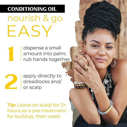 Dollylocks Conditioning Oil - Plant-Based & Residue-Free Moisturizing Scalp & Dreadlock Oil, pH Balanced, Vegan (Free Scent, 4oz)