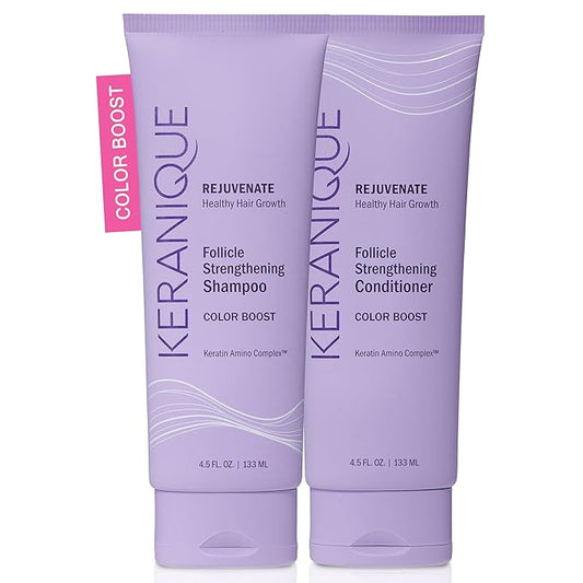Keranique Color Safe Shampoo and Conditioner - Protect and Extend Color Shampoo and Conditioner for Women with Dry, Fine, Color Treated Hair - Sulfate Free Set for Colored Hair with UV Protection