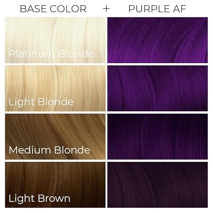 Arctic Fox Semi-Permanent Hair Dye, Vegan & Cruelty-Free, Conditioning, Ammonia-Free, Long Lasting, Purple AF, For All Hair Types, 4 Fl Oz (Pack of 2)