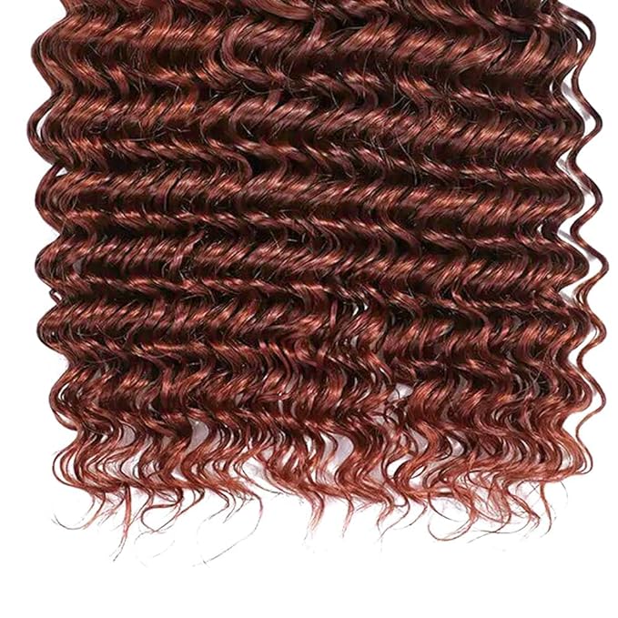 Red Brown Loose Deep Wave Bundles Color 33 Deep Wave Bundles 8a Grade Brazilian Human Hair Wet and Wavy Soft Silky for Black Women 8 10 12 Inch