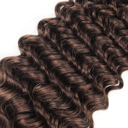 Chocolate Brown Human Hair Bundles Color #4 Kinky Curly Bundles Brazilian Grade 8A Virgin Human Hair Single Bundle 30 Inch Brown Kinky Curly Bundles Color #4 Bundles