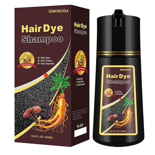 Chestnut Brown Hair Dye Shampoo, Instant Hair Dye for Men & Women, Long lasting Color SHampoo Hair Dye for All Hair Types, Esay to Use Shampoo Para Canas 16.9 Fl Oz (Chestnut brown)