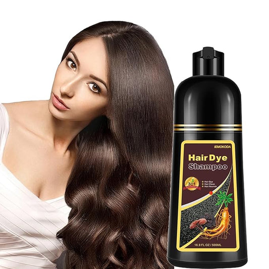 Brown Hair Dye Shampoo, Hair Color Shampoo for Women Men, Long Lasting Brown Hair Dye, Champu Para Pintar el Cabello, Colors in Minutes, Easy to Use, 16.90 Fl