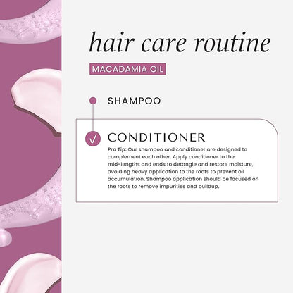 HASK Macadamia Oil Moisturizing Shampoo + Conditioner Set | For All Hair Types, Sulfate-Free, Paraben-Free, Gluten-Free, Cruelty-Free, Color Safe