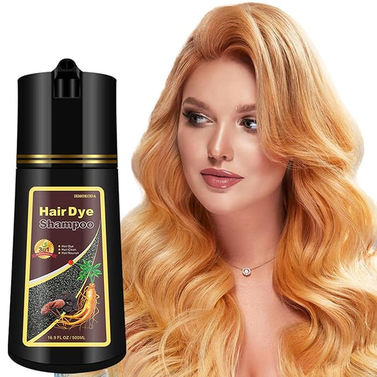 Blonde Brown Hair Dye Shampoo 3 in 1, Natural Hair Dye for Men & Women, Shampoo Para Canas, Long-Lasting for 100% Gray Hair Coverage 16.9 Fl Oz (Blonde brown)