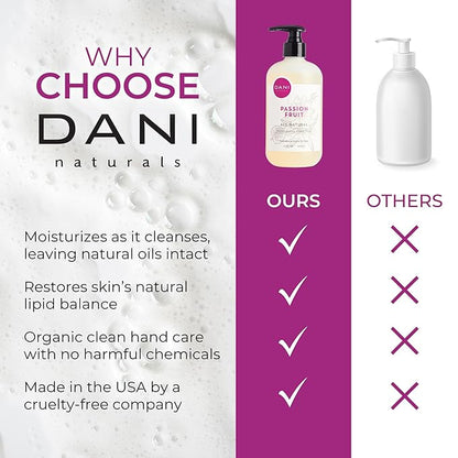 Naturals Moisturizing Hand Soap - Passion Fruit Scent, Hydrating, Sulfate-Free & Paraben-Free, 12 Oz Bottle with Pump, Gentle Cleansing for Dry Skin