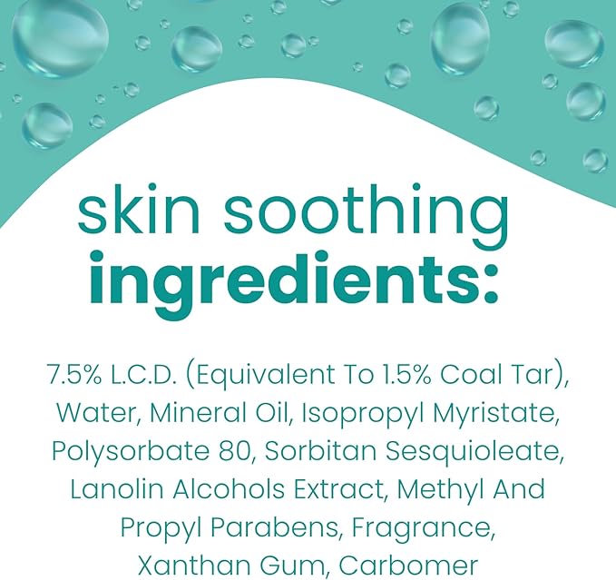 Emulsion Cream - Coal Tar Lotion for Relief from Eczema, Psoriasis, and Dermatitis - Helps Soothe Itchy Flaky Skin, Redness, Dryness, and Inflammation