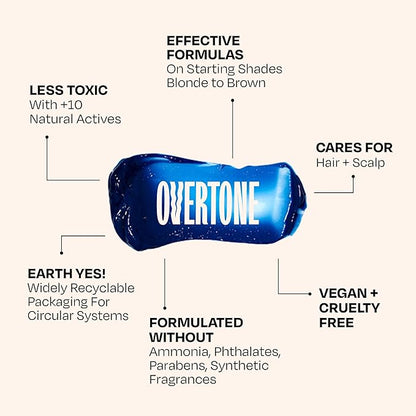 Overtone Color Depositing Semi-Permanent Hair Dye Conditioner - 8 oz For Natural & Color-Treated Hair, Moisturizing Shea Butter & Coconut Oil - Vegan & Cruelty-Free, Extreme Teal