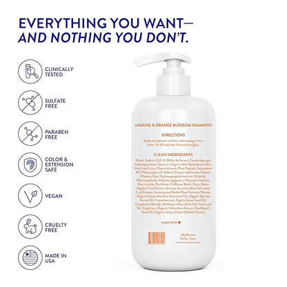 Routine Wellness Anti-Thinning Shampoo for Thinning Hair - Biotin DHT Blocker Women & Men - Color Safe Shampoo for Hair Loss & Healthy Hair - Jasmine & Orange Blossom - 14oz