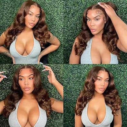 Brown Bundles Human Hair Chocolate Brown Body Wave Bundle Niegmeag Peruvian Virgin Remy Hair Extensions Single Bundle 18 Inch Color 4 Body Wave Bundles
