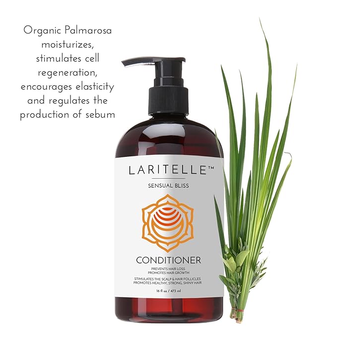 Organic Conditioner Sensual Bliss | Strengthening & Repair for Damaged, Thinning Hair | Sulfate-Free, Natural Hair Care for Growth & Breakage Prevention | Safe for Color-Treated Hair