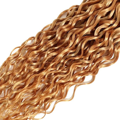 30 30 30 Inch Honey Blonde Bundles Human Hair Brown Water Wave Bundles Double Weft Huxowax Virgin Soft And Silky Remy Hair Extensions