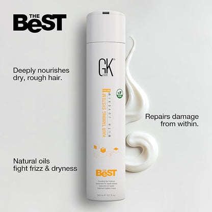GK HAIR The Best Smoothing Keratin Treatment Professional Brazilian Blowout Complex for Silky Smooth & Frizz-Free Hair Temporary Straightening Long Lasting Shine -10.1 Fl Oz