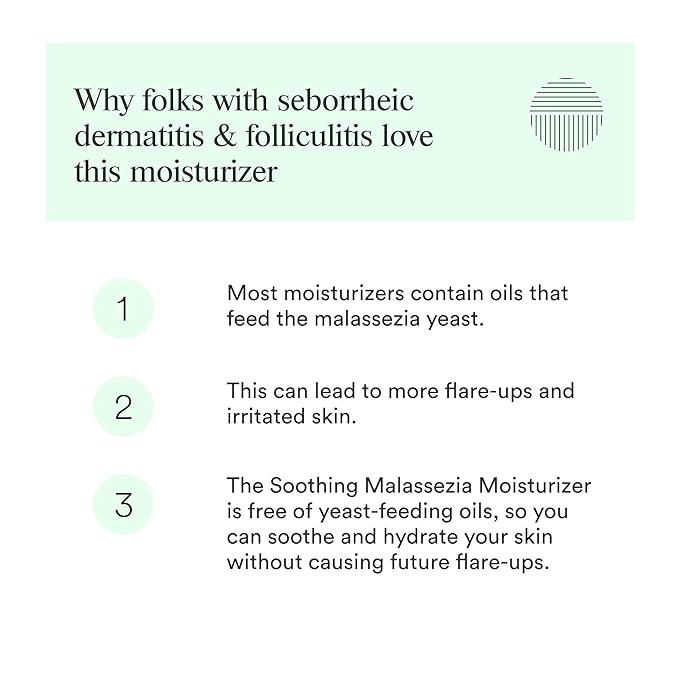 Malassezia Moisturizer, Soothe and Relieve, Safe for Folliculitis and Seborrheic Dermatitis, 2 fl oz