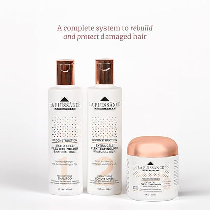 LA PUISSANCE Extra Cell Plex Deep Conditioning Hair Mask Step 3 - Moisturizing Repair Treatment for Damaged Hair - Ideal for Color-Treated, Bleached & Chemically-Treated Hair for Home and Salon Use