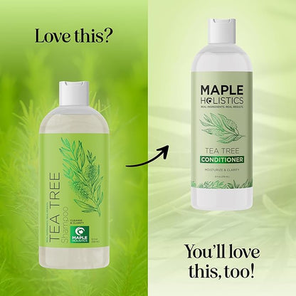 Clarifying Shampoo for Build Up & Oily Hair - Tea Tree Shampoo for Men and Women with Rosemary Essential Oil for Oily Hair and Scalp - Color Safe Vegan Sulfate Silicone & Paraben Free (10 Fl Oz)