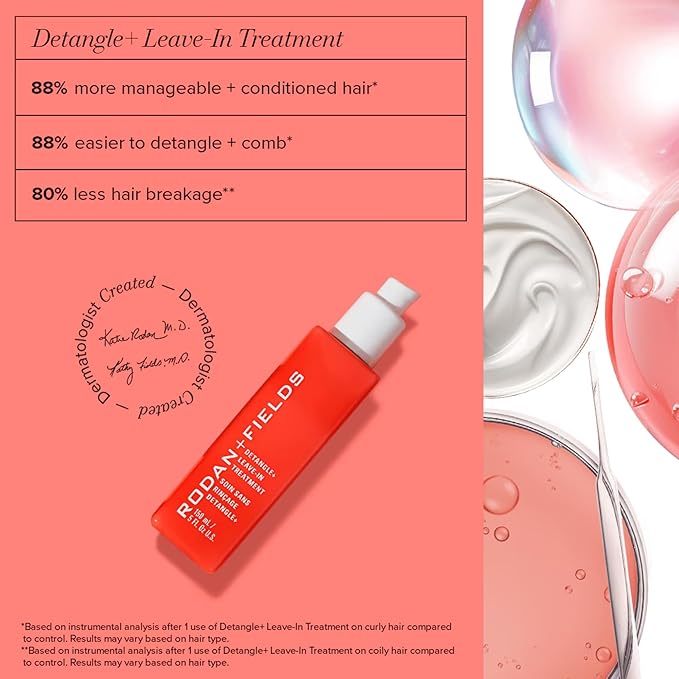 RODAN + FIELDS Detangle+ Leave-In Treatment | Coconut & Jojoba Oil Color-Safe Conditioner | Helps Protect Hair from Heat Damage | Ginger & Hyaluronic Acid Hair Moisturizer | 150 mL