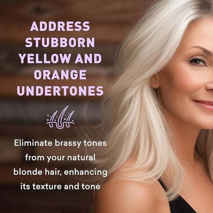 Just Nutritive Purple Toning Shampoo for Blonde, Gray, White, Silver, and Bleached Hair - Eliminate Brassiness, Boost Shine, Repairs, Hydrates, Sulfate-Free, Paraben-Free, Anti-Yellowing, 8 oz.