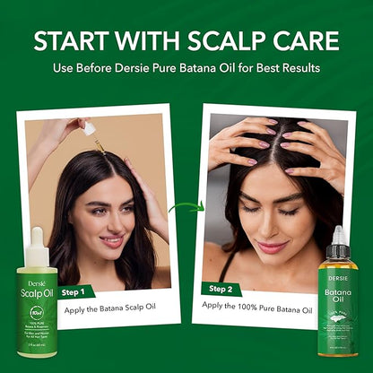 Scalp Oil for Hair Loss & Thinning Hair: Stimulates Follicles and Nourishes Scalp with Batana, Rosemary & Tea Tree – Ideal for Coily, Curly, Dry & Damaged Hair – Soothes Dry, Itchy, Flaky Scalp (60mL)