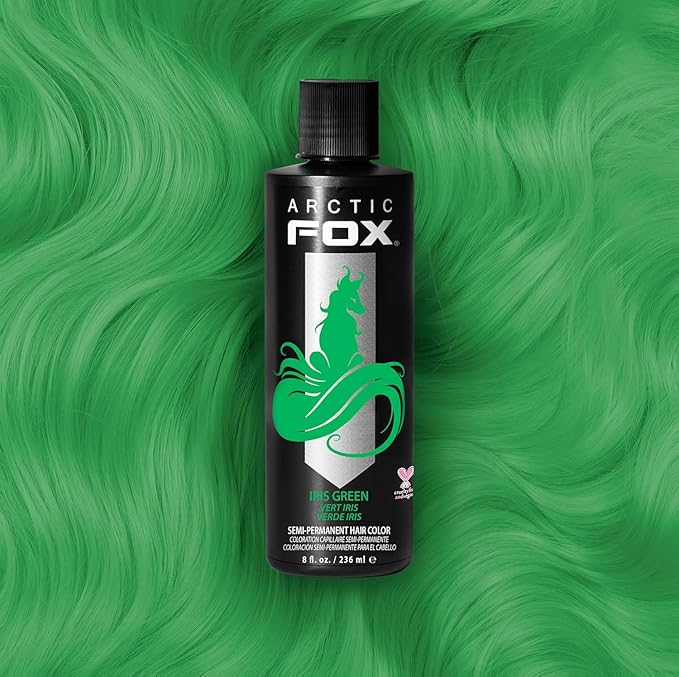 Arctic Fox Semi-Permanent Hair Dye, Vegan & Cruelty-Free, Ammonia-Free, Conditioning, Vibrant Iris Green, For All Hair Types, 8 Fl Oz (Pack of 2)