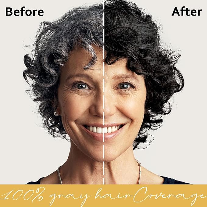 Black Hair Dye Shampoo 3-In-1, Instant Gray Hair Coverage in Minutes-Long Lasting Argan Oil Herbal Hair Color Shampoo champu con tinte para canas 500ml