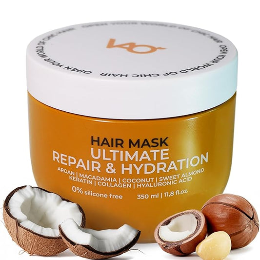 VAO Deep Conditioning Hair Mask for Damaged Hair – Intensive Hydrating Hair Treatment with Argan Oil, Shea Butter, Keratin, Hyaluronic Acid – Deep Conditioner for All Hair Types – 11.8 Fl Oz