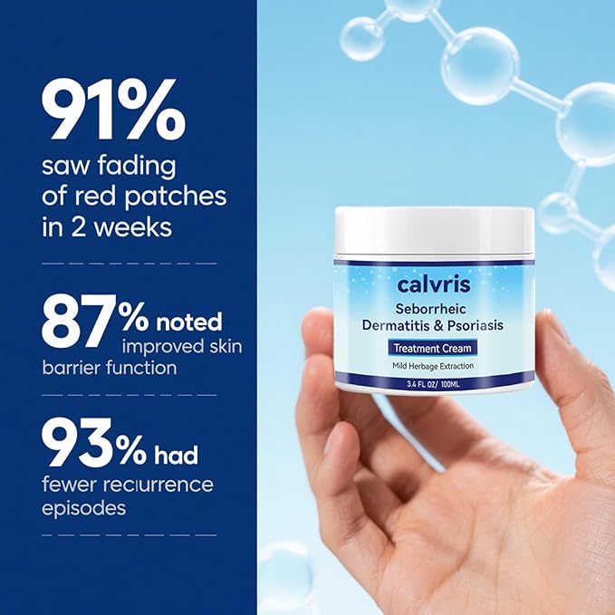 Calvris Scalp Comfort Balm - Steroid-Free Botanical Formula for Dry, Itchy Scalp & Skin, 3.4 Fl Oz | Natural Soothing Relief with Cooling Sensation
