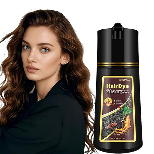 Brown Hair Dye Shampoo for Gray Hair, Instant Hair Color Shampoo, Dark Brown Hair Dye, Colors Hair in Minutes, Champu Para Canas, Easy to Use, 16.90 Fl Oz