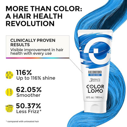 Semi Permanent Hair Color - 6 oz Color Depositing Conditioner with Shea Butter & Almond Oil- Color Conditioner Depositing Hair Mask - Vegan, Paraben, Ammonia & Sulfate Free -Blue