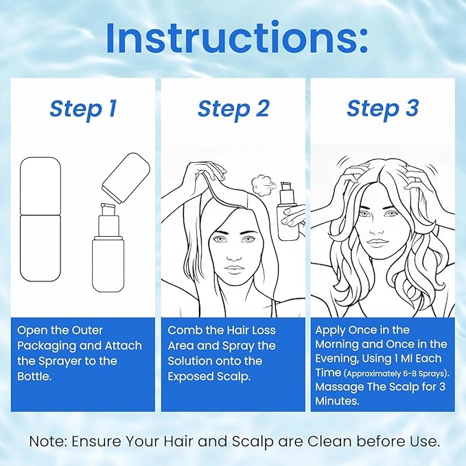 Hair Growth KX-826 DHT Blocker Hair Thickening,3 Days Oil Control 1-2 Weeks Hair Loss Reduction 4-6 Weeks Hair Regrowth Spray,Hair Loss Treatments -1 Month Supply 60ML (A-1 pack)