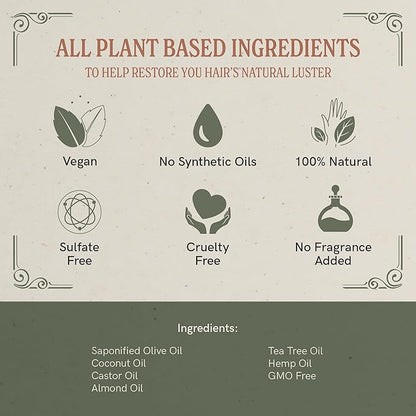 J·R·LIGGETT'S All-Natural Tea Tree Oil Shampoo Bar - Solid Dry Bar For Sensitive And Itchy Scalp - For Natural And Oily Hair - Sulfate-Free With Antioxidants and Vitamins - 1 pack - 3.5 Ounce