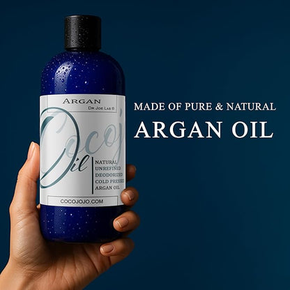 Cocojojo Deodorized Argan Oil for Hair Treatment Oils, Pure Argan Oil for Face, Unrefined Unscented Cold Pressed Extra Virgin - 32 Oz (Pack of 1) - Packaging May Vary
