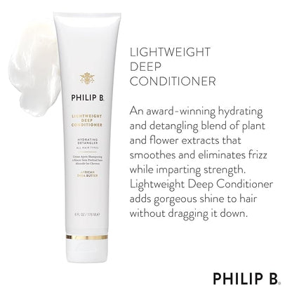 PHILIP B Lightweight Deep Conditioner, 6 fl. oz. (178 ml) - Hydrating Detangler, Adds Moisture, Shine and Smoothness, For All Hair Types