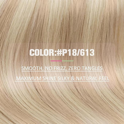 YoungSee Tape in Hair Extensions Real Human Hair Blonde Highlight Tape in Hair Extensions Light Blonde and Strawberry Blonde Highlight Human Hair Extensions Tape in 20In 20pcs 50g Seamless Extensions