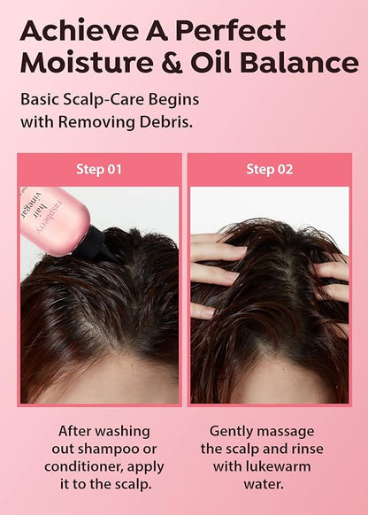 A'PIEU Raspberry Hair Vinegar Rinse Refill 13.6 fl oz - Scalp Treatment for Balanced pH, Shiny Hair | Korean Hair Care I Clarifies & Encourages Growth | Dandruff & Oil Control