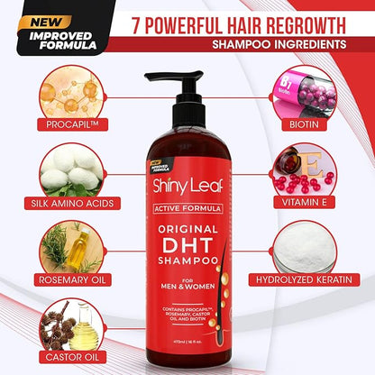 Anti-Hair Loss Shampoo With Biotin, for Men & Women - Sulfate-Free, Natural DHT Blocking Formula for Hair Growth, Thinning Hair Prevention, 16 Oz
