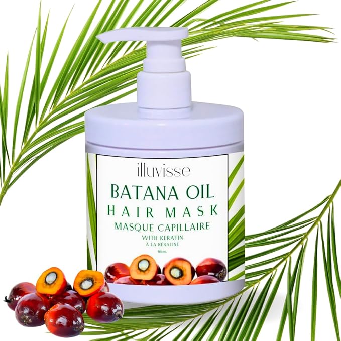 Batana Oil Deep Conditioning Hair Mask - Keratin Infused For Damaged, Dry Hair - Intense Hydration and Repair - Organic Batana Oil for Hair Growth - 500mL