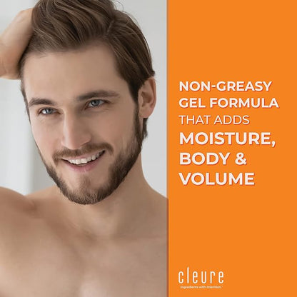 Cleure Lightweight Hair Styling Gel - Hypoallergenic, Fragrance Free for Edge Control to Tame Frizz with Medium Hold (8 fl oz, Pack of 2)