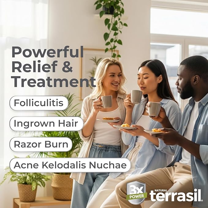 Terrasil Folliculitis Cream, Folliculitis Treatment of Ingrown Hair & Itching, Clinically Proven 1% Clotrimazole, Natural Ingredients, Scalp, Face & Body, Dermatologist Tested. (1.7 oz)