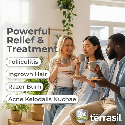 Terrasil Folliculitis Cream, Folliculitis Treatment of Ingrown Hair & Itching, Clinically Proven 1% Clotrimazole, Natural Ingredients, Scalp, Face & Body, Dermatologist Tested. (1.7 oz)
