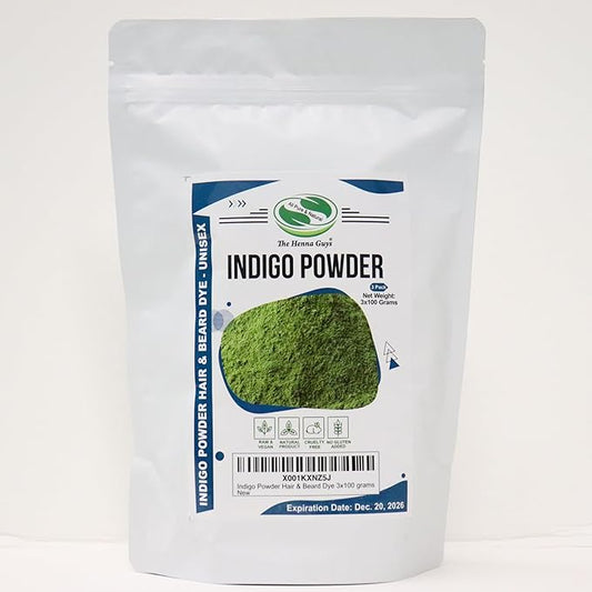 3 Packs of 100% Pure INDIGO POWDER Hair & Beard Dye/Color 100 grams - The Henna Guys®