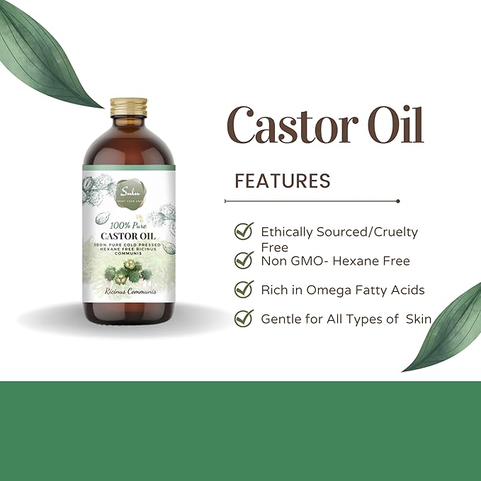1 Gallon/128 fl.oz Organic Hexane Free Cold Pressed Castor Oil
