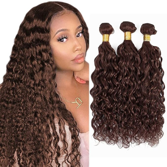 Color 4 Bundles Human Hair Brown Kinky Curly Bundle Niegmeag Brazilian Virgin Remy Hair 3 Bundles 12 14 16 Inch Double Weft Hair Weave 300g