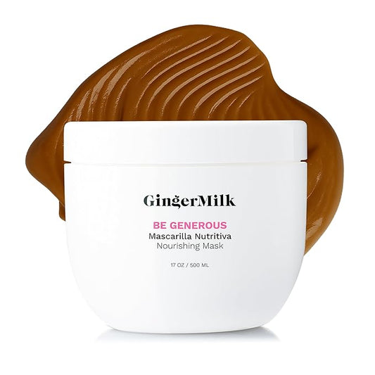Deep Repair Hair Mask for Dry and Curly Hair – Castor Oil, Biotin, Ginger – Sulfate-Free – Be Generous by Ginger Milk – 17 oz