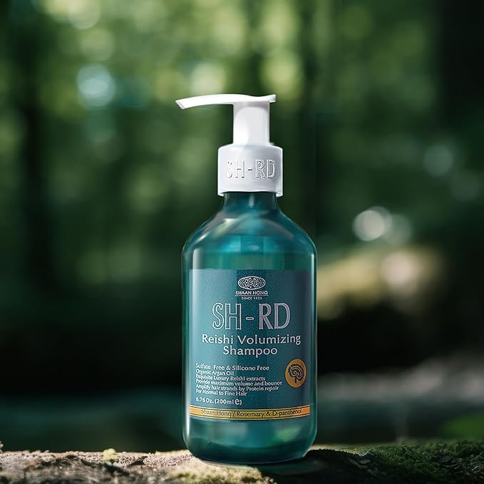 SH-RD Reishi Volumizing Shampoo for Fine Thinning Hair | Thickening Shampoo with Reishi Extract, Rosemary, Argan Oil | Volume Boost Hair Care Products | Paraben-Free - 6.76oz/200ml