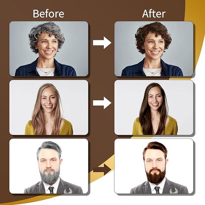 Dark Brown Hair Dye Shampoo Permanent for Men&Women,Instant Hair Color Shampoo for Gray Hair Coverage and Beard,3-In-1 Shampoo for Color Treated Hair,Lasts 30 Days/500ml/Ammonia-Free/Natural herbal Ingredients.