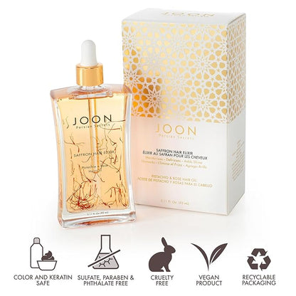 Joon Saffron Hair Elixir Pistachio + Rose Hair Oil, 3.11 Fl. Oz.