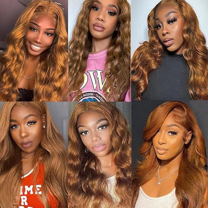 Brown Body Wave Bundles 30 32 34 Inch Color 30 Human Hair Bundles Unprocessed Brazilian Remy Hair Extensions 3 Bundles Hair Weave Silky Soft Light Brown Bundles Human Hair